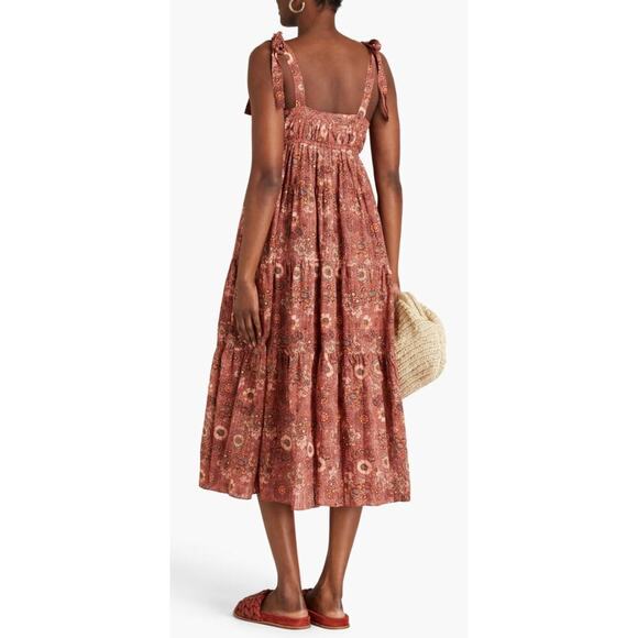 ULLA JOHNSON Cordelia Floral Print Feminine Maxi Dress Tie Straps Size 2 - Picture 2 of 8